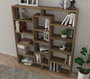 Hanah Home Estantería Escandinava Walnut, Tablero de Partículas Melamina, Nogal, 125x135.7x22cm